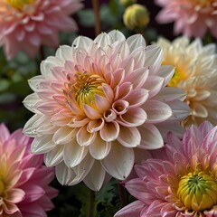 Pink and white dahlia