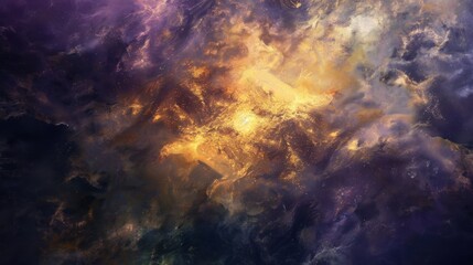 Fototapeta premium a mesmerizing exploration of abstract galaxies and cosmic energies, with ample white space for text in the center, vibrant and dynamic hues against a dark background