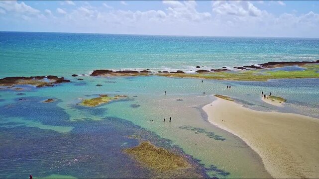 Natural pools in Paracuru beach at Ceara state, Brazil.