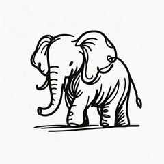 Obraz premium hand drawn sketch of elephant 