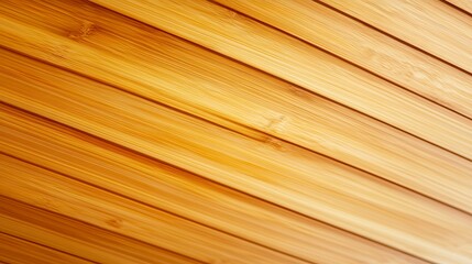A close-up view of a wooden ceiling with diagonal planks showcasing a warm, natural finish.