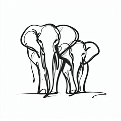 hand drawn sketch of elephant 