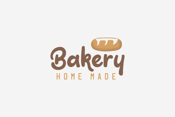 creative bakery home made icon logo design vector illustration. silhouette cartoon bakery and bread business logo vector design template isolated on white background. 