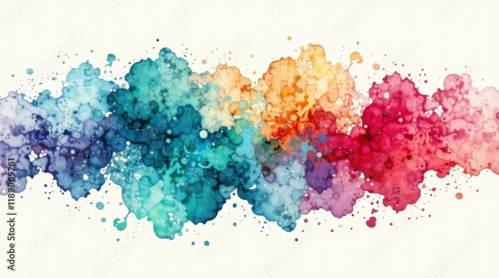 Aufkleber abstract colorful watercolor swirl design for diverse applications