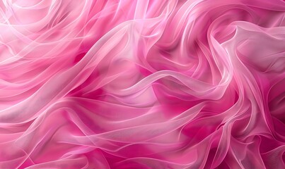 Obraz premium Delicate Layers of Sheer Fabric in Soft Pink Hues Creating a Dreamy Ethereal Background with Flowing Motion and Light Play