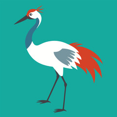  vector cranet bird art illustrator.