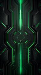 Obraz premium Futuristic sci-fi glowing green tech background 
