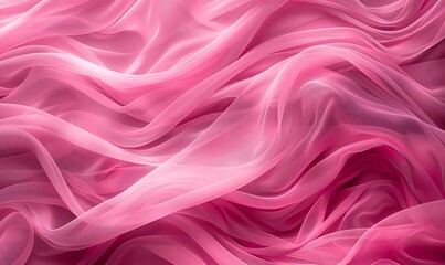 Fototapeta premium Soft Pink Fabric Waves with Translucent Texture Creating an Elegant and Dreamy Background for Various Design and Creative Projects