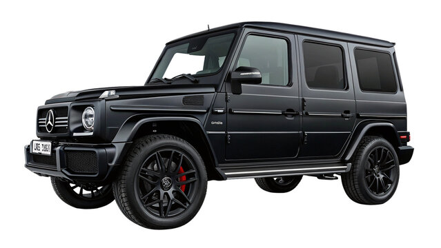 Mercedes-Benz G wagon, extreme off-roader 4x4 car, isolated on transparent background. 