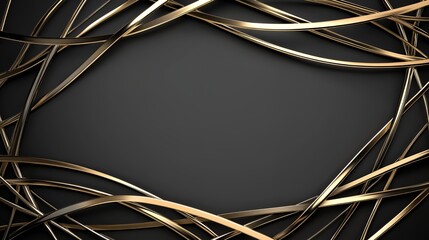 Abstract Gold and Black Elegant Design:  A Luxurious Background Image