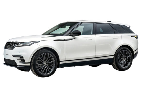 Range rover expensive car isolated on transparent background. 