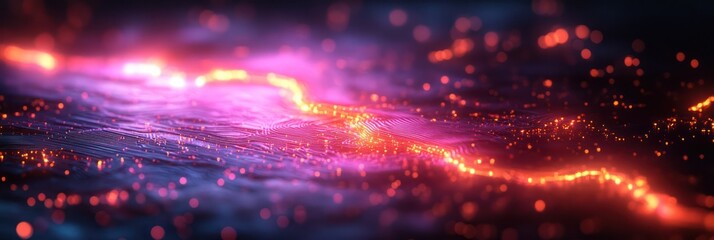 Obraz premium Abstract Neon Energy Flow: A Vivid Digital Art