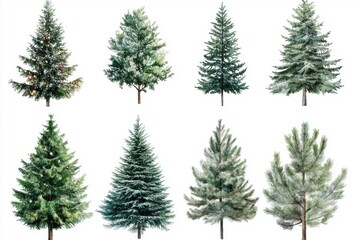 Festive christmas tree cutouts for holiday decorations and designs