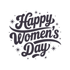 Happy Women's Day calligraphy hand lettering isolated Illustration