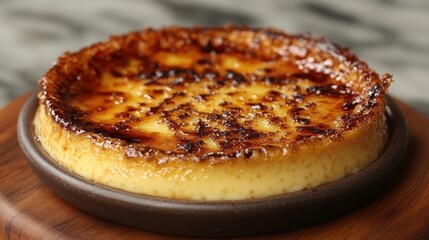 Dessert on a wooden plate placed on a table with natural lighting in a cozy setting valentine day