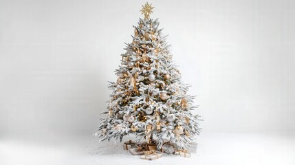 decorated christmas tree with gifts underneath