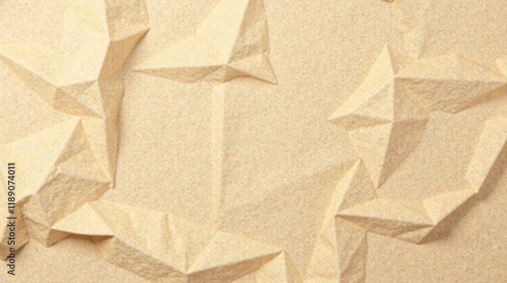Poster abstract beige textured geometric background with three dimensional polygonal shapes