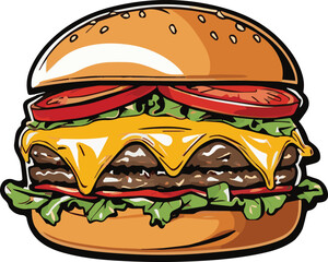 Hamburger on white background
