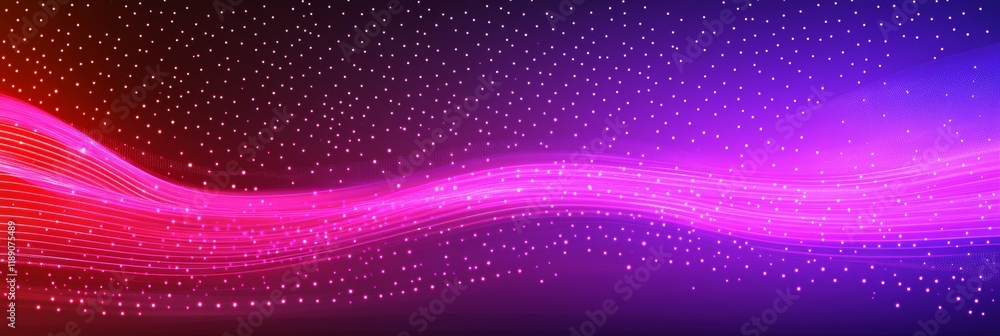 Poster abstract technology background. big data transfer visualization. glowing lines with sparkles