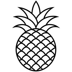 Fototapeta premium Elegant Pineapple Outline Vector