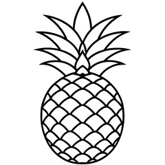 Obraz premium Elegant Pineapple Outline Vector