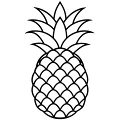 Fototapeta premium Elegant Pineapple Outline Vector