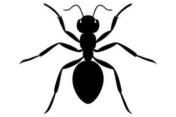 Ant silhouette Vector art illustration isolated white Background, Ant vector icon, Ant Silhouette for Art Illustration