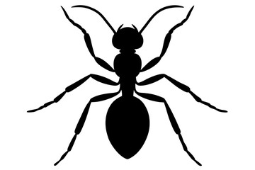 Ant silhouette Vector art illustration isolated white Background, Ant vector icon, Ant Silhouette for Art Illustration