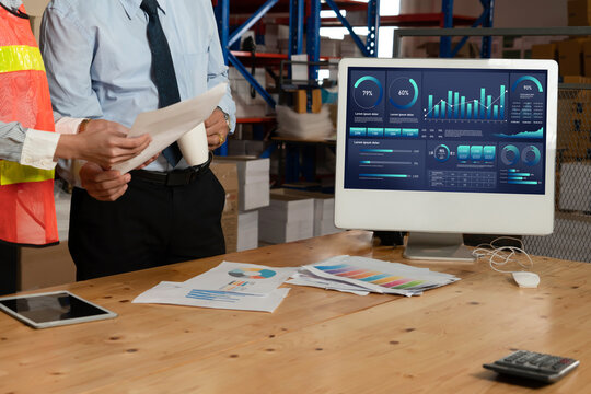 Business data dashboard provide business intelligence analytic for marketing strategy planning snugly with big data set to analyze customer demands and foreseeing business future