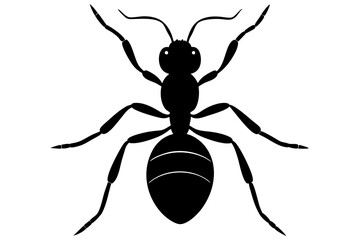 Ant silhouette Vector art illustration isolated white Background, Ant vector icon, Ant Silhouette for Art Illustration