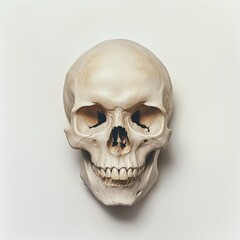 Fototapeta premium human skull against white background