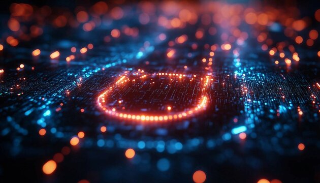 A futuristic digital certificate with blockchain security, glowing holographic seals, and a verification system showcasing completed courses, Blockchain-Based Certification