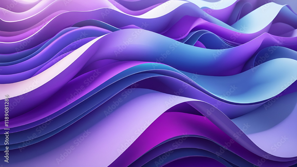 Poster abstract image with flowing curves and vibrant colors resembling paper in dynamic motion. art projec