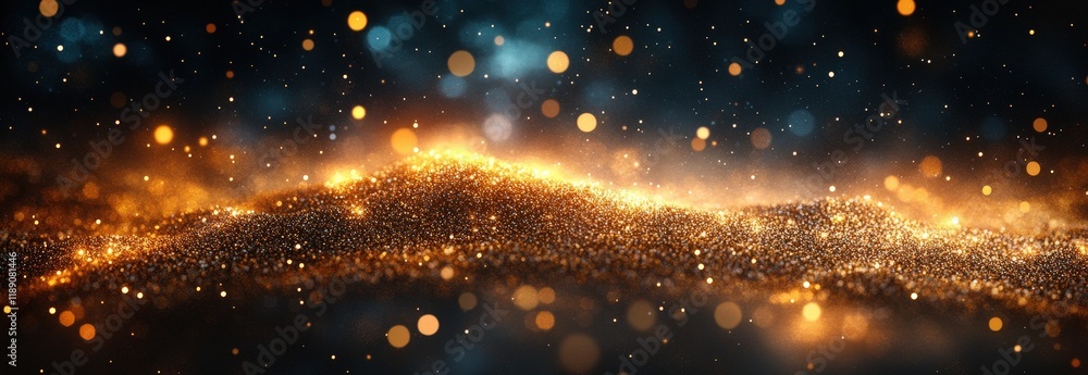 Poster abstract image depicting a blur of light creating dynamic movement and energy in a dark background v