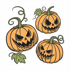cute Halloween pumpkin vector design.