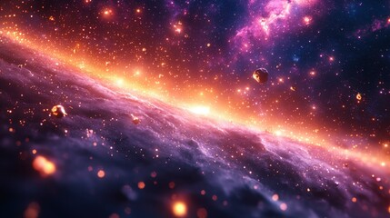 Obraz premium Abstract Background - Cosmic Galaxy Nebula Dust Space Stars Illustration