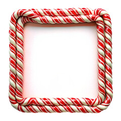Fototapeta premium Christmas candy cane frame isolated on transparent background 
