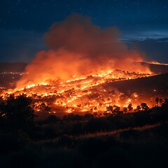 Intense Wildfire and Firefighting Scenes: Cinematic Urban and Forest Blaze Depictions
