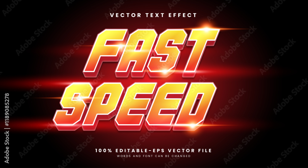 Poster fast speed editable text effect template suitable for sport style