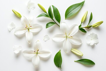 True flowers isolated on white background
