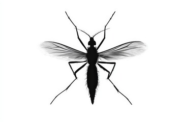 a black and white image of a mosquito on a white background