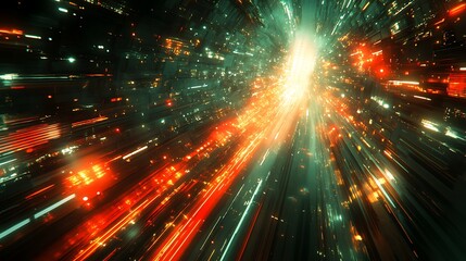 Fototapeta premium Dynamic energy burst futuristic abstract digital art visualization