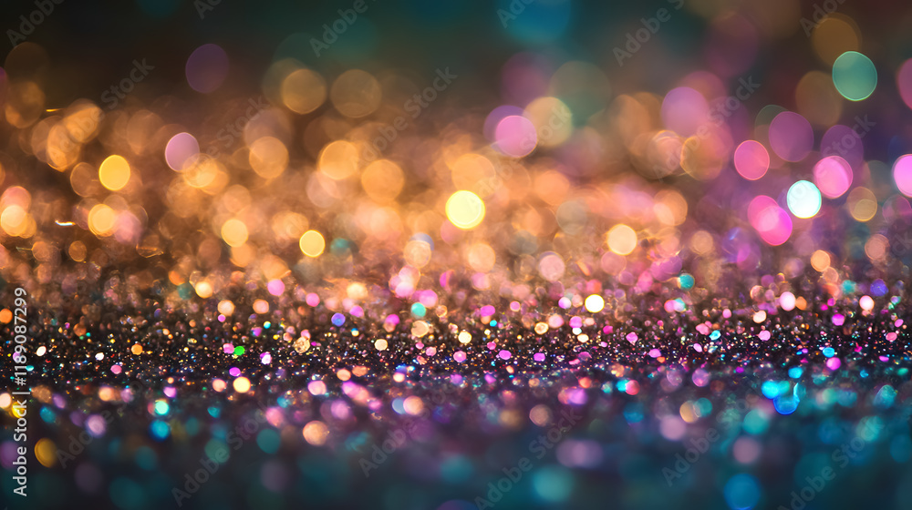 Poster polarization pearl sequins creating a shiny glitter background