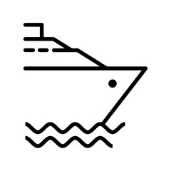 Ship on the sea, transportation icon illustration
