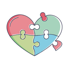 heart puzzle pieces vector icon, heart puzzle pieces vector illustration - simple illustration of heart puzzle pieces, perfect for logos,and heart puzzle pieces -themed designs.