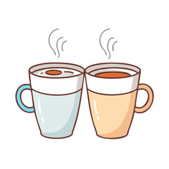 two coffee cups vector icon, two coffee cups vector illustration - simple illustration of two coffee cups, perfect for logos,and two coffee cups -themed designs.