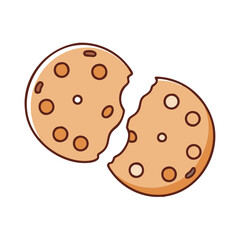 two halves of a cookie vector icon, two halves of a cookie vector illustration - simple illustration of two halves of a cookie, perfect for logos,and two halves of a cookie -themed designs.