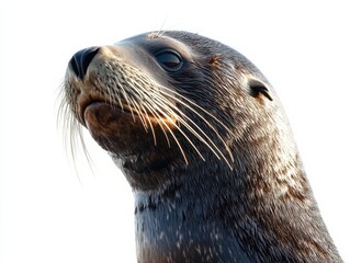 close up of a seal looking up