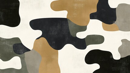 Abstract Camouflage Pattern Design in Neutral Tones