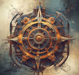 Obraz premium Illustration of abstract tech background.